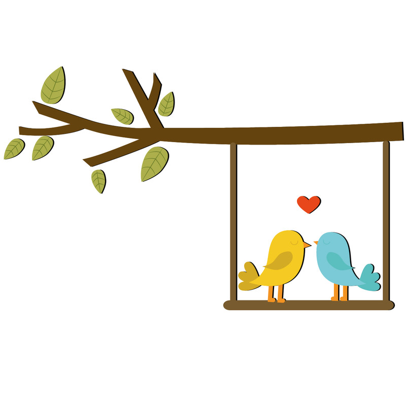 استیکر چوبی باروچین طرح Lovly Birds